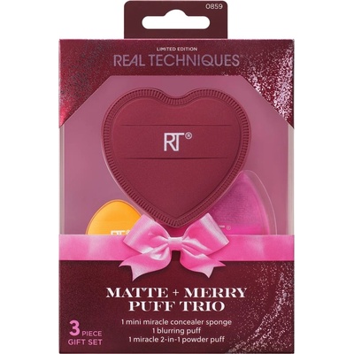 КОМПЛЕКТ REAL TECHNIQUES Matte + Merry Puff Trio Четки за грим дамски