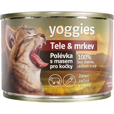Yoggies polievka pre mačky teľa s mrkvou 185 g