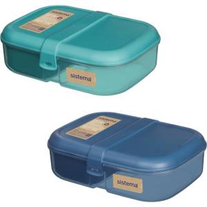 Holmes Products (Europe) Limited Система кутия за закуски с разделители Ocean Bound Ribbon Lunch с контейнер за кисело мляко 1.1 л, микс от цветове