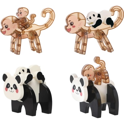 Picasso Tiles – Magnetická sada Panda & Opica (4 ks)