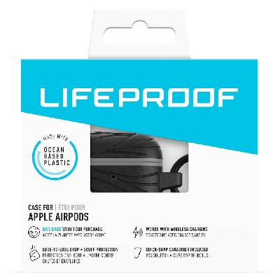 Хибриден кейс с карабинер за Apple Airpods и Apple Airpods 2 - Lifeproof Eco-friendly AirPods Case (черен) (77-83824)