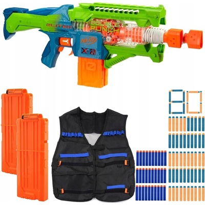 Nerf Elite 2.0 Double Punch F6363 30 šípů 2 x zásobníky vesta
