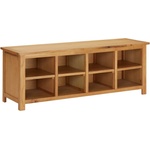 vidaXL Стелаж за обувки, 114x37x45 см, дъбово дърво масив (327436)