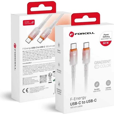F-Energy C354 typ C na typ C QC4.0 PD 3A 60W Gradient 1m bílý