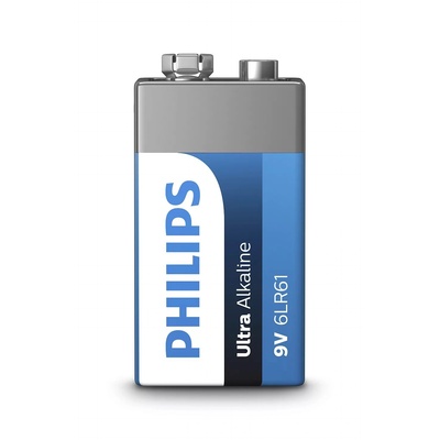 Philips Батерия Philips Ultra Alkaline 9V, 1 брой (6LR61E1B/10)