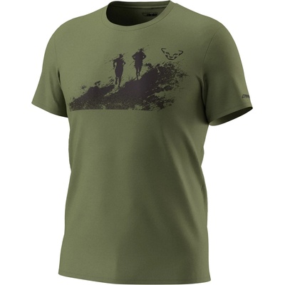 Dynafit Мъжка тениска Dynafit Graphic Cotton S/S Tee T-shirt - Military Green / Runners - размер 52 (EU) (016-4591-5914)