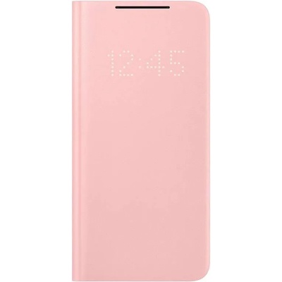 Samsung LED View Cover EF-NG991PP - оригинален калъф през който виждате информация от дисплея за Samsung Galaxy S21 (розов)