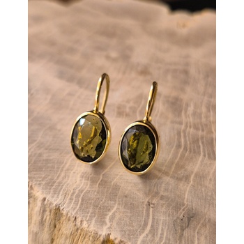 Vltavín Moldavite Zlaté náušnice s vltavínem P2000342590007