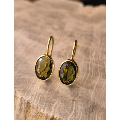 Vltavín Moldavite Zlaté náušnice s vltavínem P2000342590007