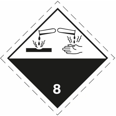 Značka ADR č. 8, magnetická fólie 0,5 mm (30 x 30 cm)