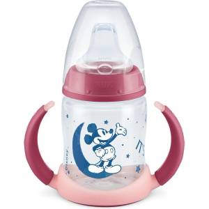 Nuk Чаша за сок със силиконов накрайник NUK - First Choice, Mickey Glow in the Dark, 6-18 месеца, Розова, 150 ml (10215027-Розов)