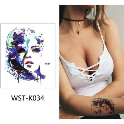 B-TOP Voděodolné dočasné tetování obličej WST-K034