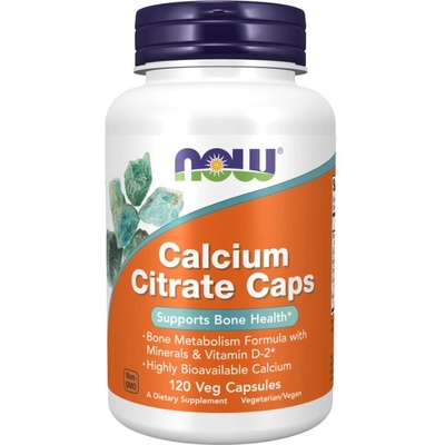 NOW NOW Calcium Citrate with Minerals & Vitamin D-2, 120 vcaps