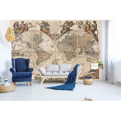 DIMEX ART Самозалепваща се флизелинова фототапета репродукция на стара карта 375 x 250 см