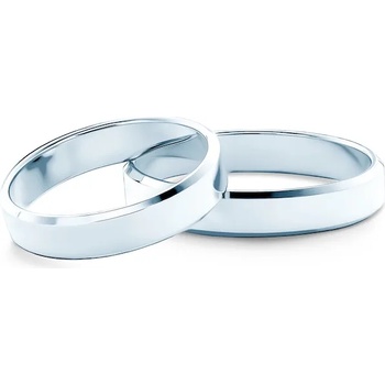 Image 1 of SAVICKI Сватбени халки: бяло злато, скосени. 4 мм