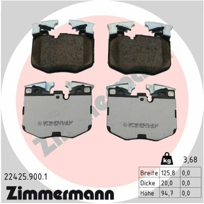 Sada brzdových platničiek, vždy 4 kusy v sade ZIMMERMANN 22425.900.1 (224259001)