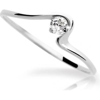 Danfil zlatý prsteň DF1082 z bieleho zlata s briliantom