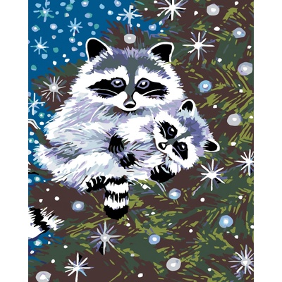 zuty Malování podle čísel Mývalové 80 x 100 cm vypnuté plátno na rám