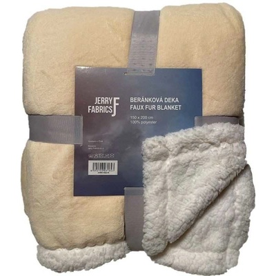 JERRY FABRICS Deka microflanel super soft s beránkem Světle béžová