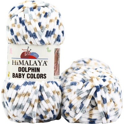 Himalaya příze Dolphin Baby Colors 80423 bílá, šedá, světle hnědá, modrá