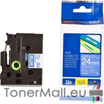 Image 1 of Brother Tape White on Blue Brother TZE-555