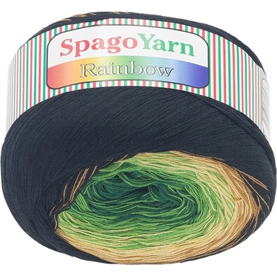 Příze SpagoYarn Rainbow Hnědá,Béžová,Zelená 6 250g / 1000 m