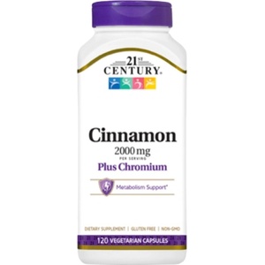 21st Century Cinnamon 2000 mg + Chromium [120 капсули]