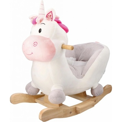 Adam Toys Hojdací Koník Jednorožec so zvukom ružová/biela