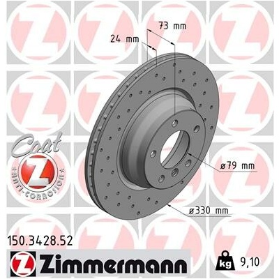 Brzdový kotúč ZIMMERMANN 150.3428.52 (150342852)