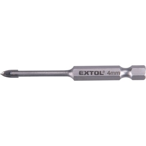 Extol Свредло за стъкло, керамика и плочки, 4 ръба, карбидно острие; 6x80mm, 1/4" шестостен