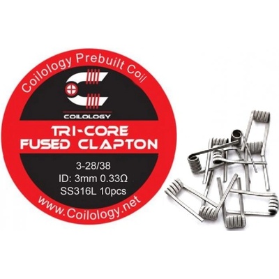 Coilology Odporový drát hotový Tri-Core Fused Clapton SS316 0,33ohm 10ks