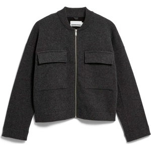 Armedangels Дамски ежедневен панталон ARMEDANGELS Women's Cotton-Wool Bomber Knit Jacket Casual jacket - Steel Melange (107-4863-0212)