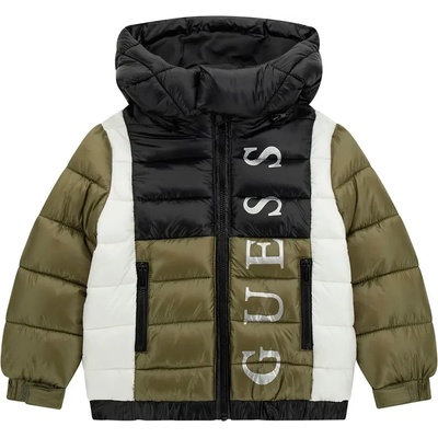 GUESS Трицветно яке за мини момче в черно, бяло и зелено Guess