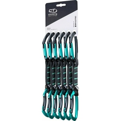 Climbing Technology Lime Set NY Pro Quickdraw Anthracite/Aquamarine Solid Straight/Solid Bent Gate 12.0