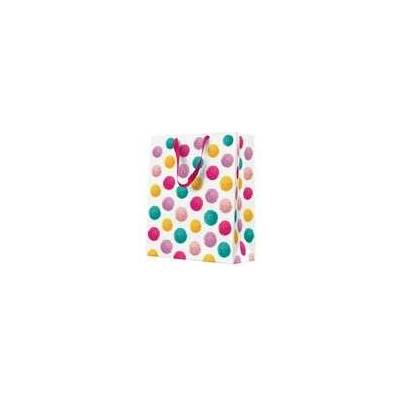 Darčeková taška stredná - Colorful Pompons 20x10x25 cm