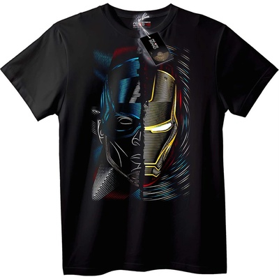NOONEBRAND Тениска Batman & Superman разделен дизайн - S, Black