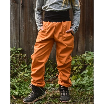 Jožánek Detské softshellové nohavice s reguláciou pása oranžové