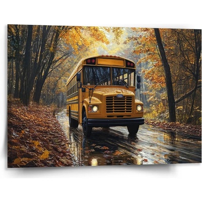 Sablio Obraz Žltý školský autobus - 150x110 cm