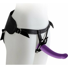 Virgite She Has The Power Universal Harness With Set of 3 Purple Dildos