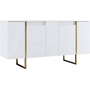 TopMebel Шкаф Luxe TopMebel от меламин в бял - златен цвят 160x35x80cm