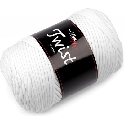 Prima-obchod Bavlněná pletací příze Twist macrame 500 g rozčesávací, barva 1 (8002) bílá
