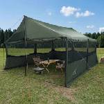 vidaXL Семейна палатка с покрив Военнозелен 600 x 400 x 268 см (42028606) Палатка