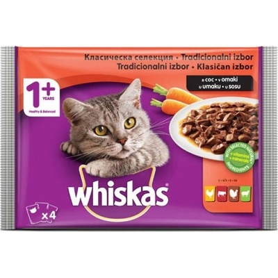 Whiskas pouch 1+ Класическа селекция месни ястия 4х85гр