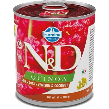 N&D ND Quinoa Dog Skin and Coat Venison and Coconut консерва за кучета - 0.285кг