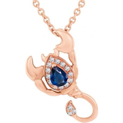 Eppi Zlatý prívesok v znamení Škorpióna so zafírom a diamantmi Scorpio P34121