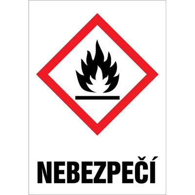 Značka GHS02 Nebezpečí, fólie, 52 × 74 mm BZ FA611