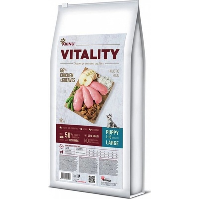Akinu Vitality pes štěně malé/střední kura a škvarky 12 kg