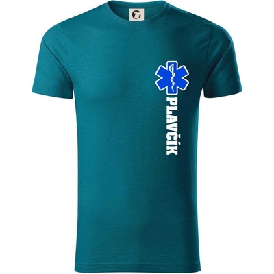 Hvězda života zdravotník triko z organické bavlny petrolejová