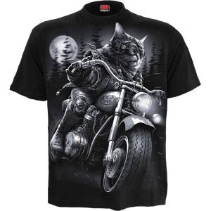 SPIRAL мъжка тениска spiral - nine lives - черна - t221m101 - metalshop - 47,88 лв