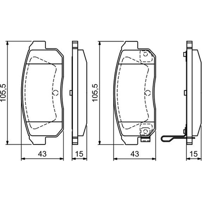 BOSCH Sada brzdových platničiek kotúčovej brzdy 0986494223